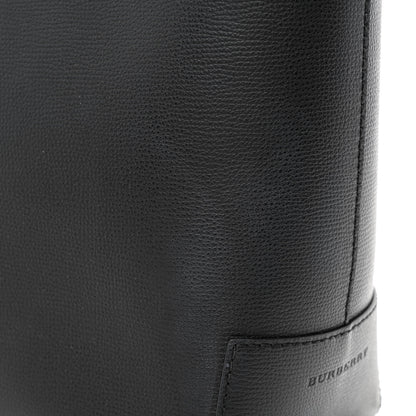 Burberry Grainy Calfskin Haymarket Check Tote Black 10 of 14