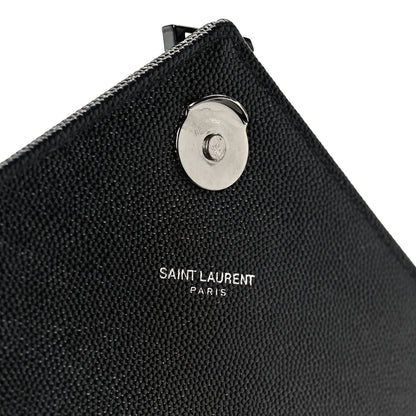 Saint Laurent Grain De Poudre Textured Mixed Matelasse Triquilt Medium Monogram Monochrome Satchel Black 7 of 11