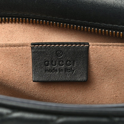 Gucci Calfskin Matelasse Small GG Marmont Chain Shoulder Bag Black 6 of 19