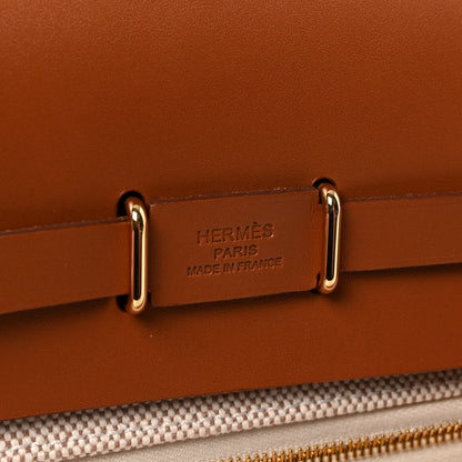 Hermes Military Toile Vache Hunter Herbag Zip Retourne 20 Ecru Beige Fauve 6 of 10