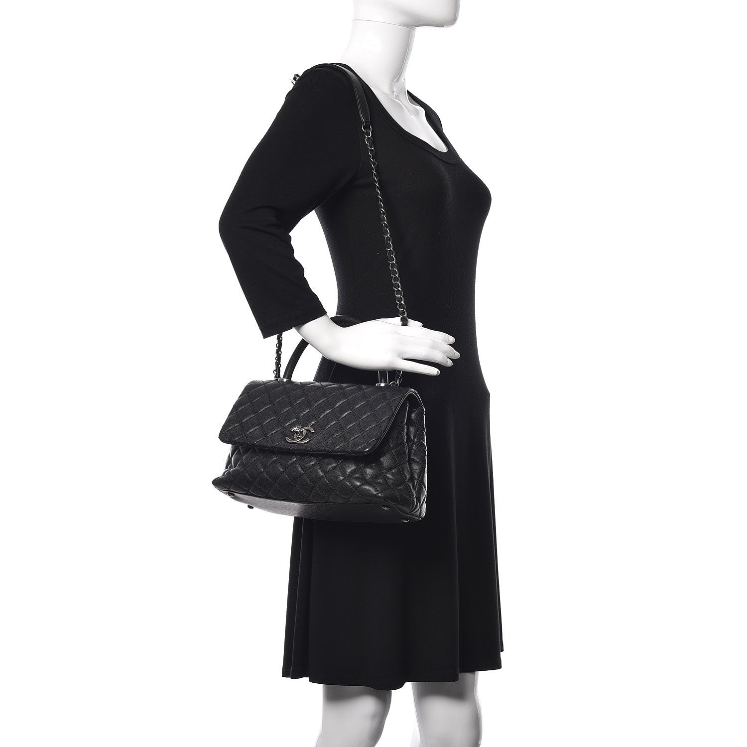 Chanel Caviar Quilted Small Coco Handle Flap Black 2 of 10