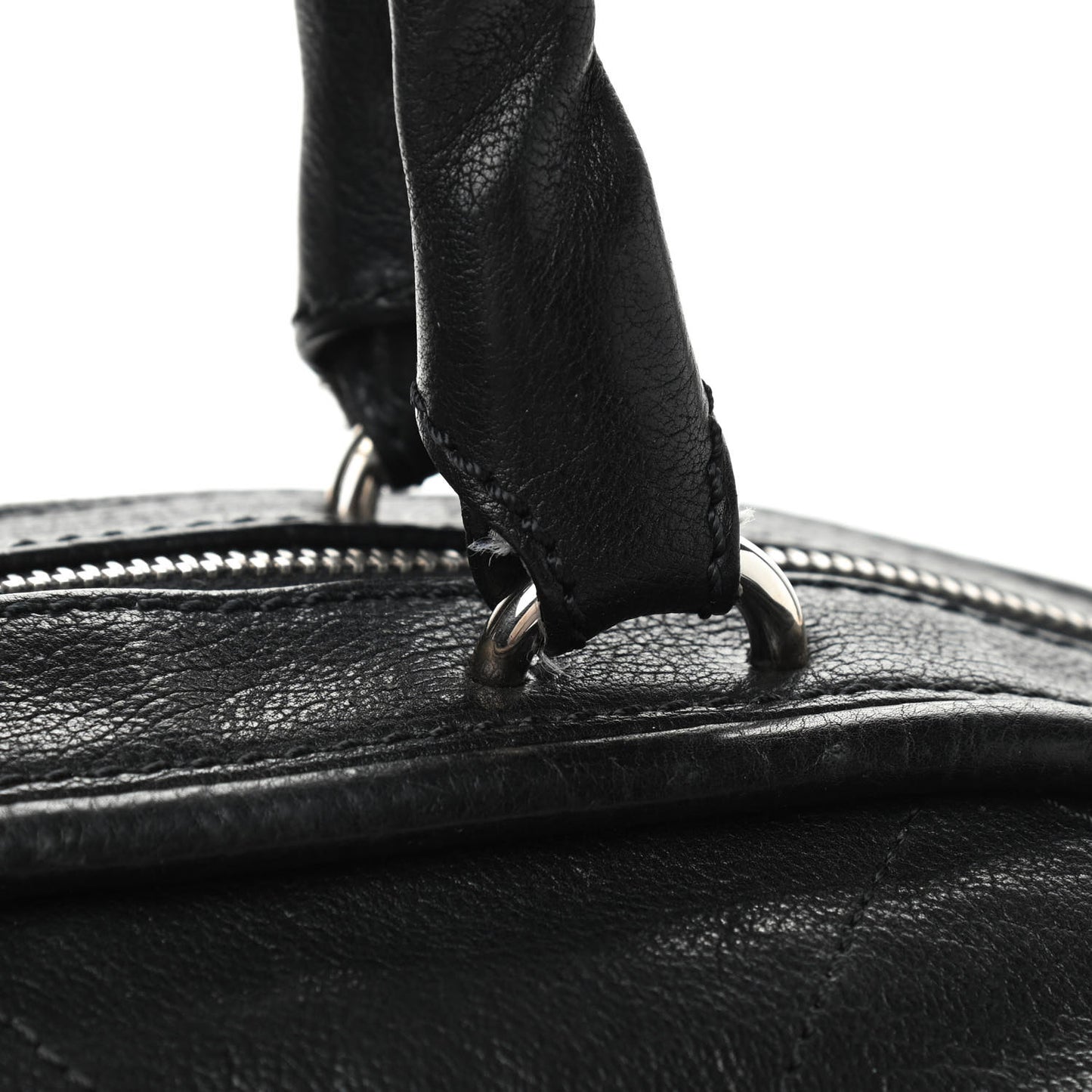 Calfskin Round Bowling Bag Black