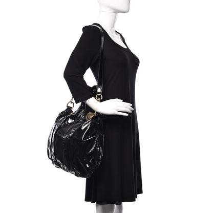 Gucci Patent Medium Hysteria Top Handle Bag Black 2 of 14