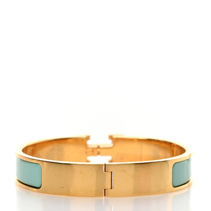 Hermes Enamel Narrow Clic Clac H Bracelet PM Aqua 3 of 4