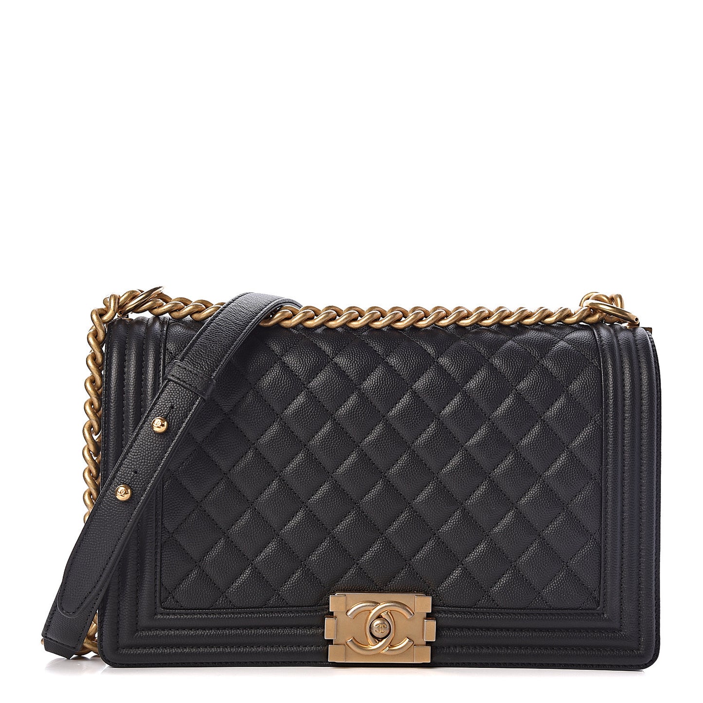 Caviar Quilted New Medium Boy Flap Black
