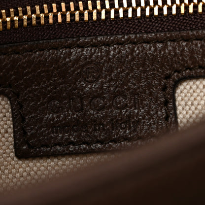 Gucci GG Supreme Monogram Textured Dollar Calfskin Web Medium Blondie Top Handle Shoulder Flap Bag Beige Ebony New Acero 6 of 13