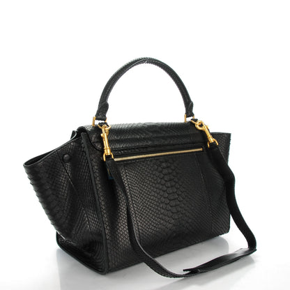 Celine Python Medium Trapeze Black 3 of 8