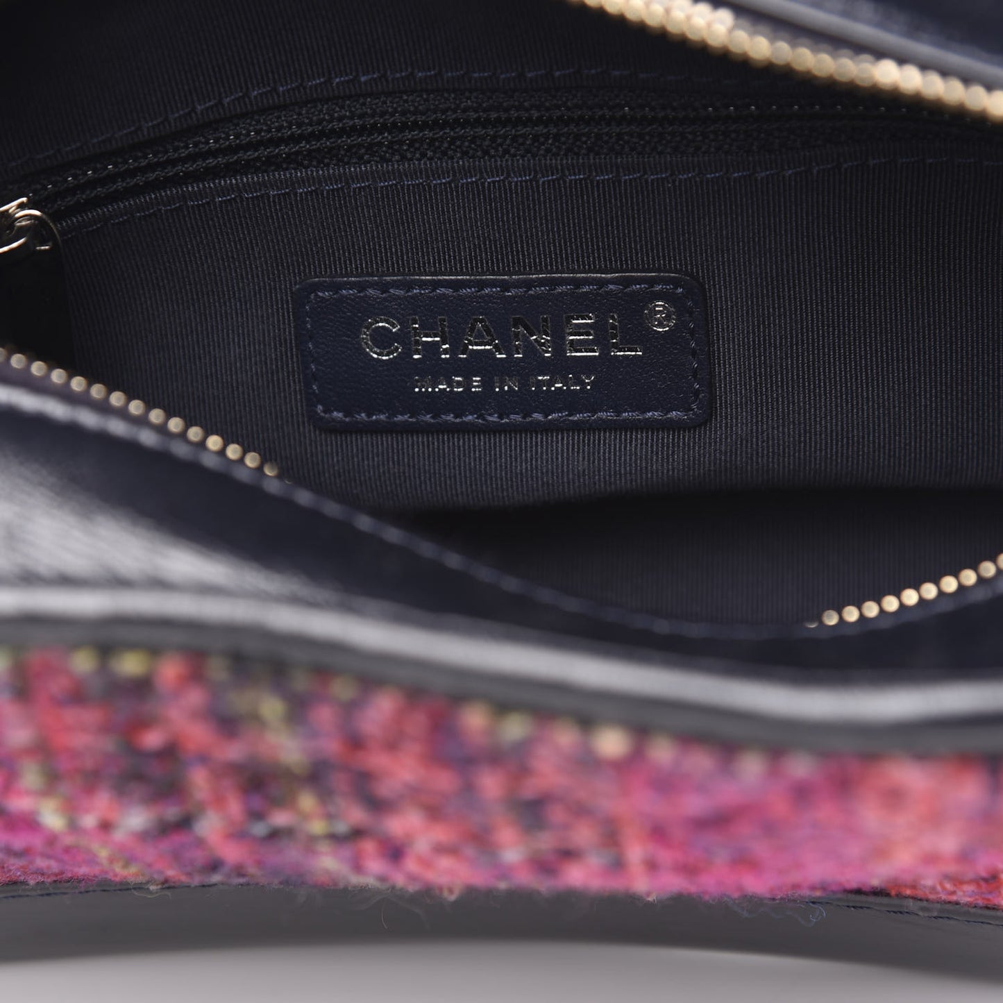 Tweed Calfskin Small Gabrielle Hobo Dark Navy