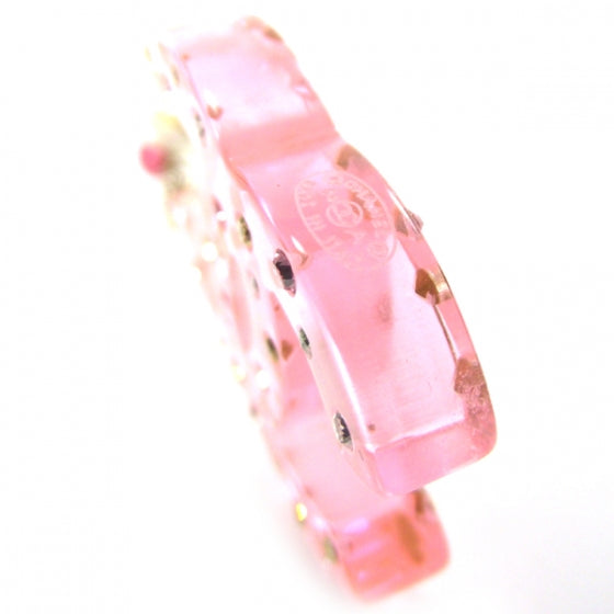 Chanel Translucent Resin Crystal CC Earrings Pink Multicolor 3 of 3