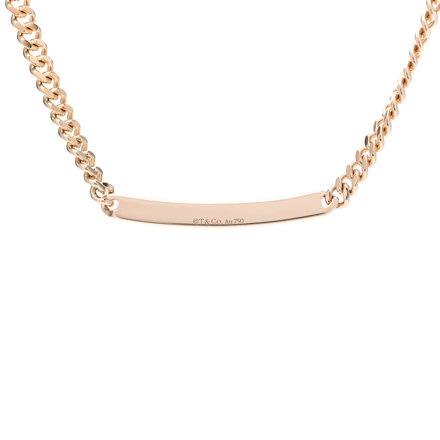 18K Rose Gold Diamond Micro Link ID Chain Necklace