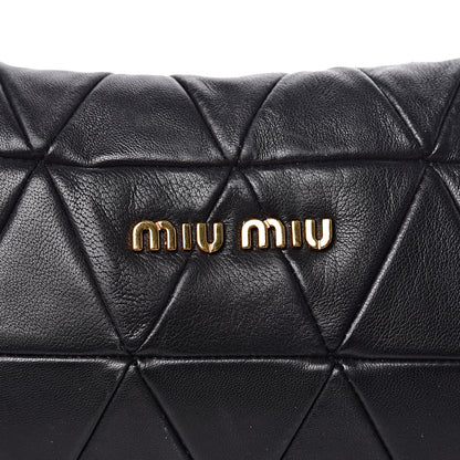 Miu Miu Nappa Quilted Studded Flap Clutch Black 10 of 10