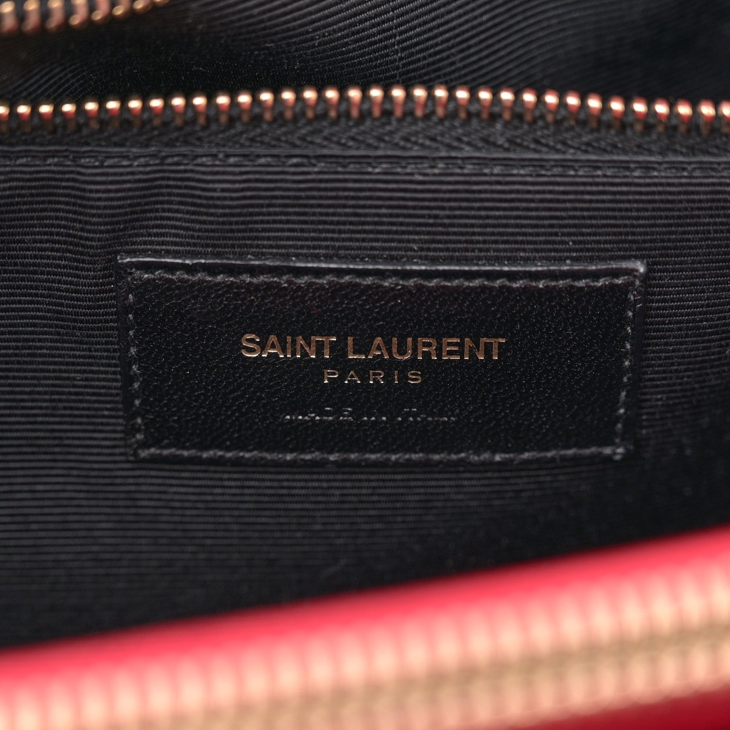 Saint Laurent Grain De Poudre Matelasse Chevron Monogram Shopping Bag Red 6 of 12