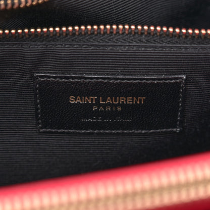 Saint Laurent Grain De Poudre Matelasse Chevron Monogram Shopping Bag Red 6 of 12