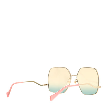 Gucci Metal Oversized Square Frame Sunglasses GG1005S Gold Green 4 of 8