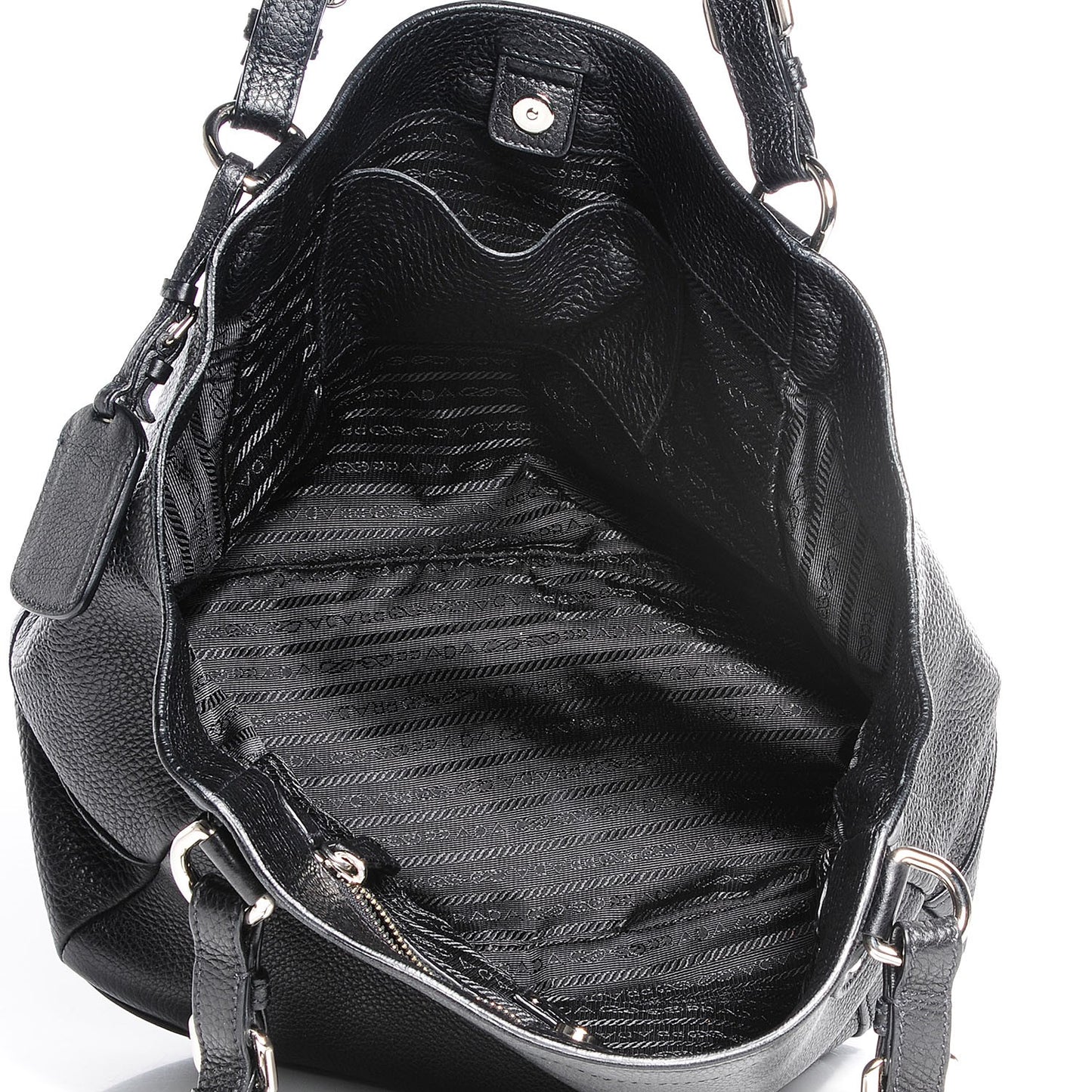 Vitello Daino Shoulder Bag Black