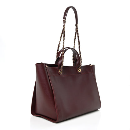 Chanel Caviar Medium Studded Deauville Tote Burgundy 3 of 8