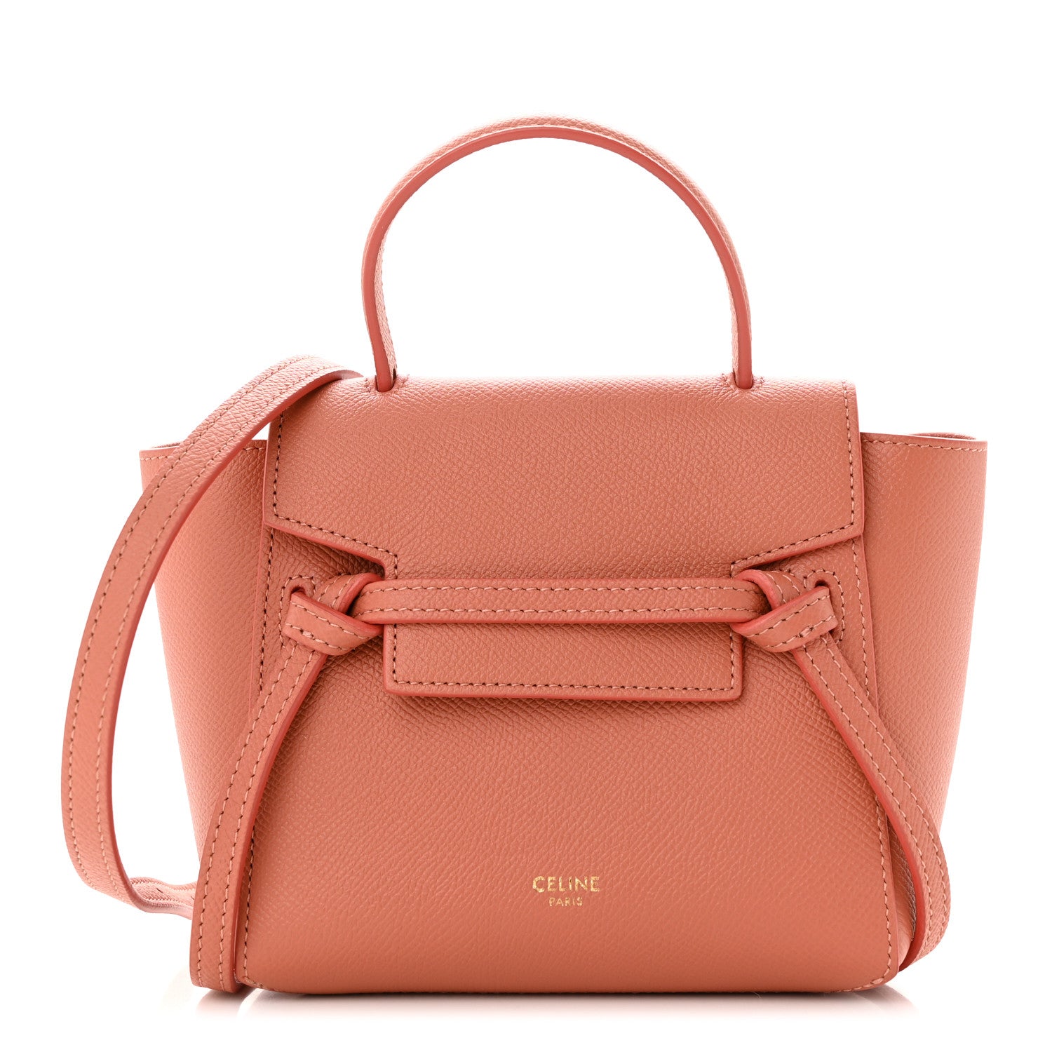 Celine Grained Calfskin Pico Belt Bag Lychee 1 of 10