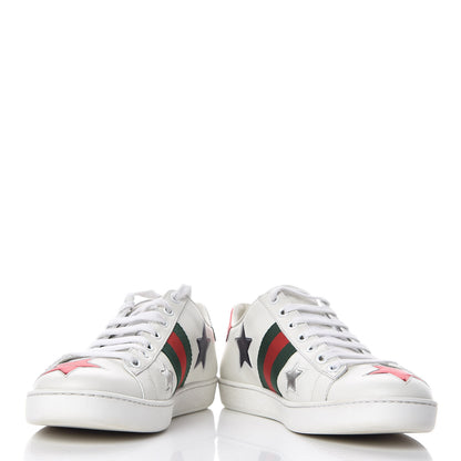 Gucci Calfskin Ayers Web Star Embroidered Womens Ace Sneakers 38 White Multi 5 of 14