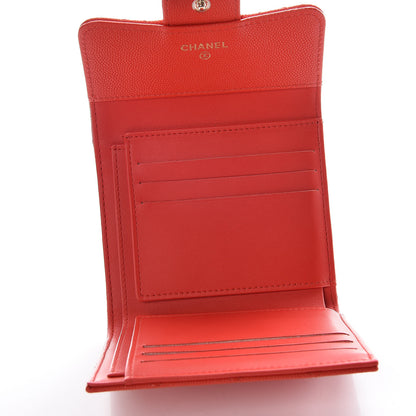 Chanel Caviar Quilted Compact Flap Wallet Red 5 of 11