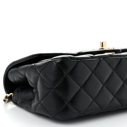 Chanel Lambskin Quilted Mini Crystal Top Handle Rectangular Flap Black 9 of 12