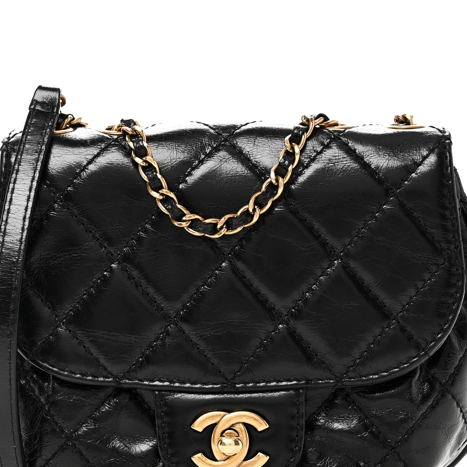 Chanel Glazed Calfskin Quilted Small Bubble CC Flap Black 1879092
