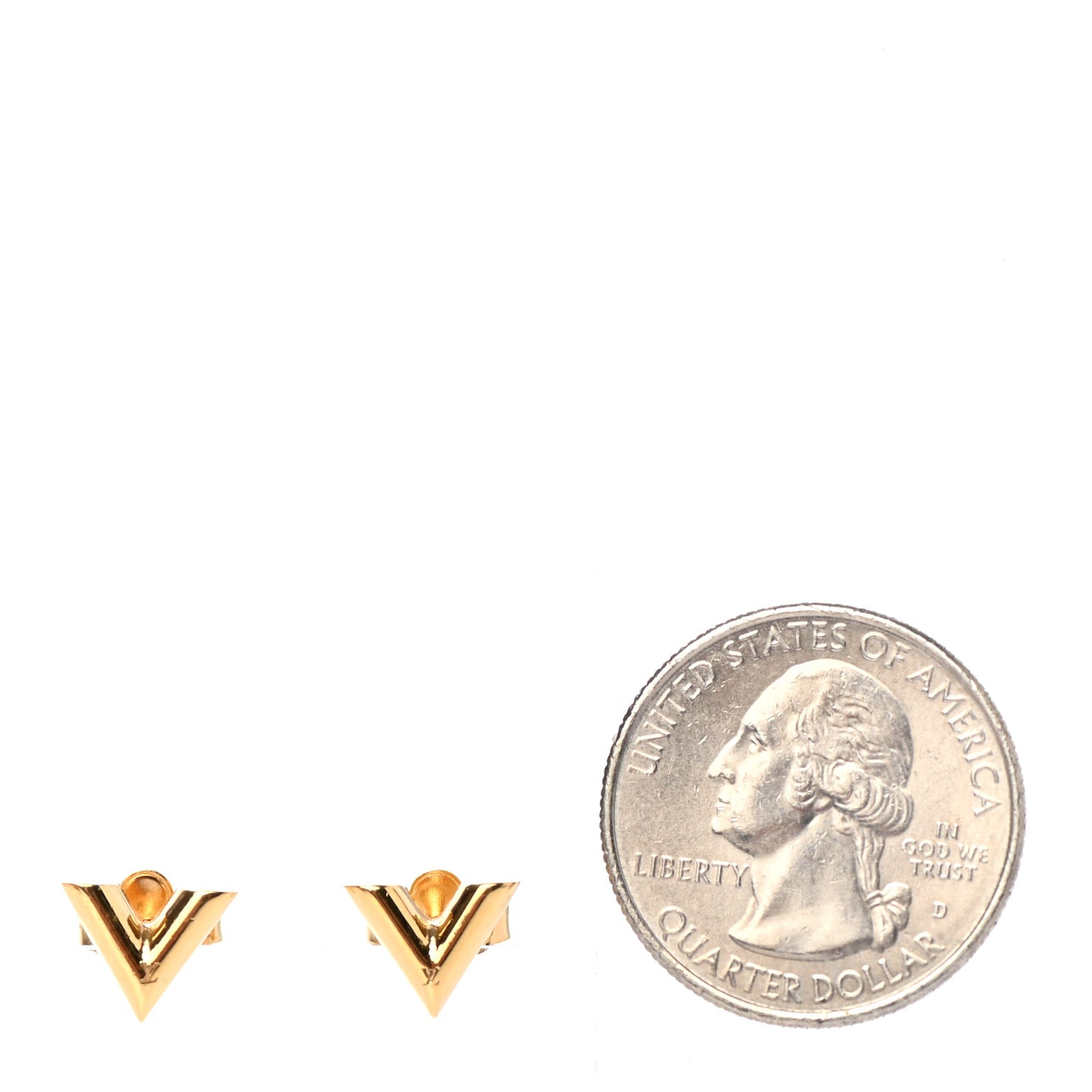 Brass Essential V Stud Earrings Gold