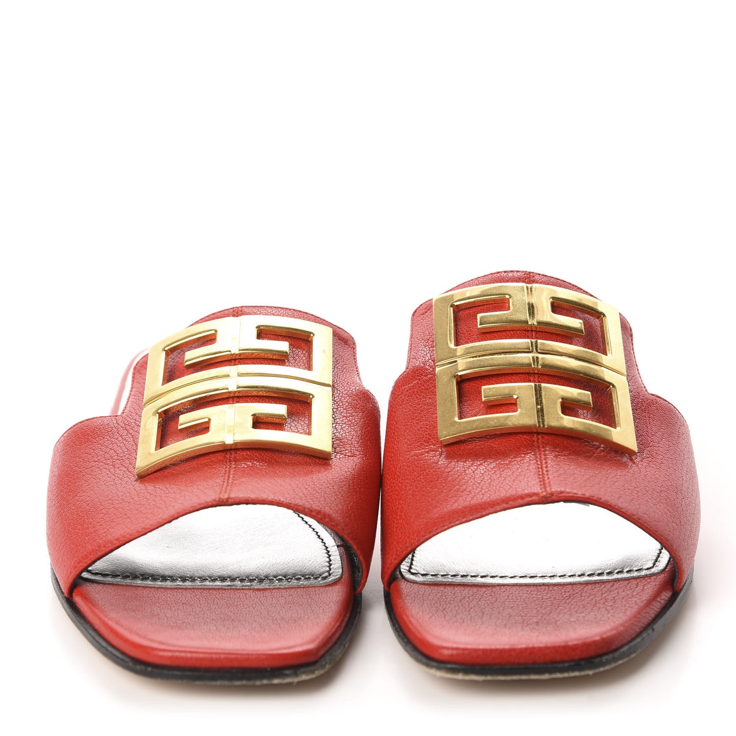 Goatskin 4G Flat Sandals 35.5 Red