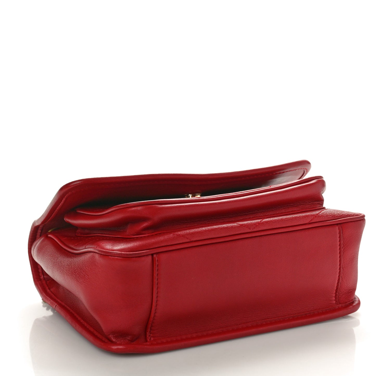 Crinkled Calfskin Matelasse Monogram Baby Niki Chain Satchel Rouge Eros