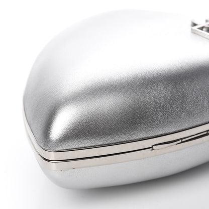 Saint Laurent Smooth Calfskin Heart Monogram Love Box Crossbody Silver 6 of 9