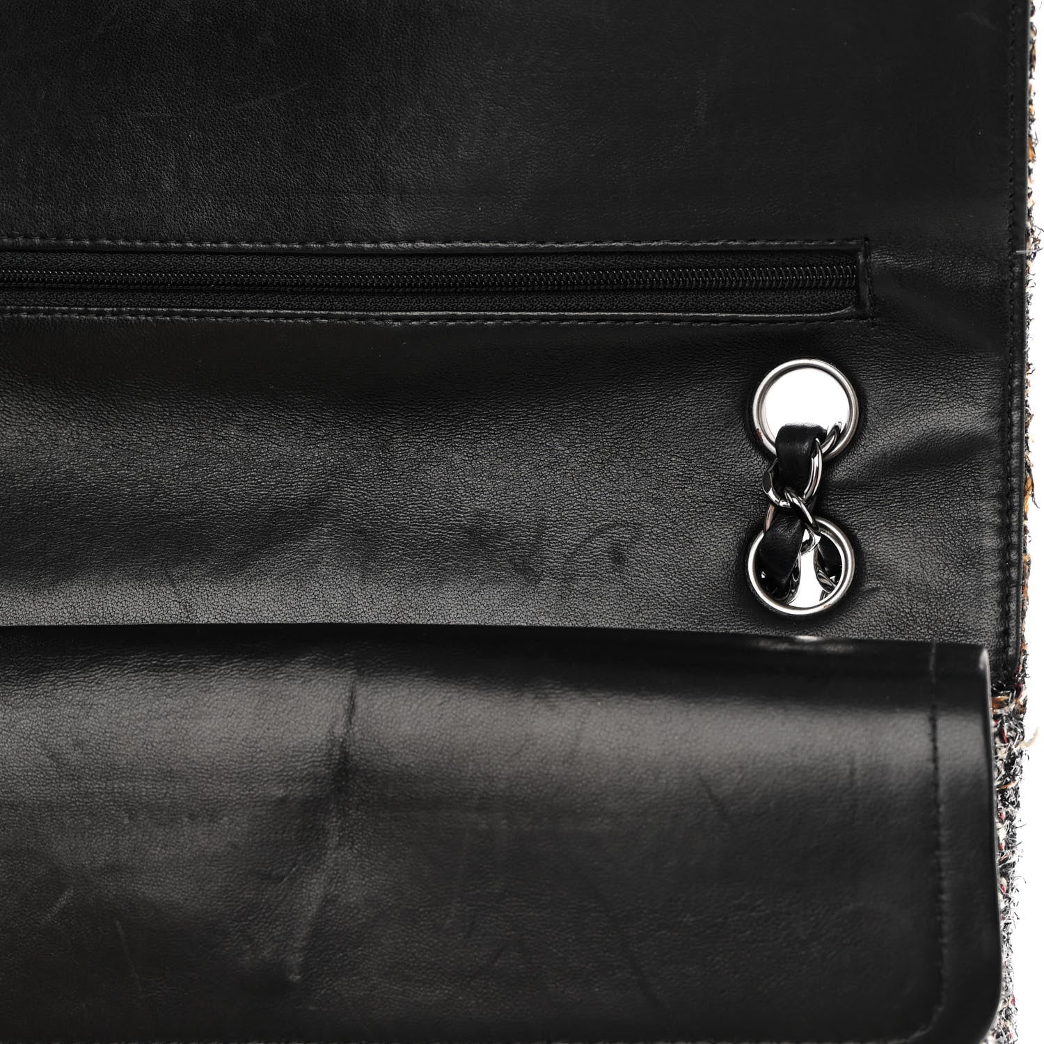 Chanel Metallic Tweed Medium Double Flap Black White 15 of 20