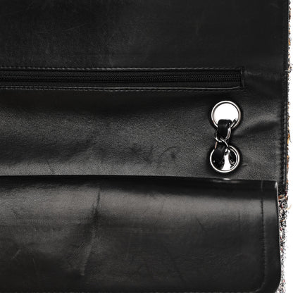 Chanel Metallic Tweed Medium Double Flap Black White 15 of 20