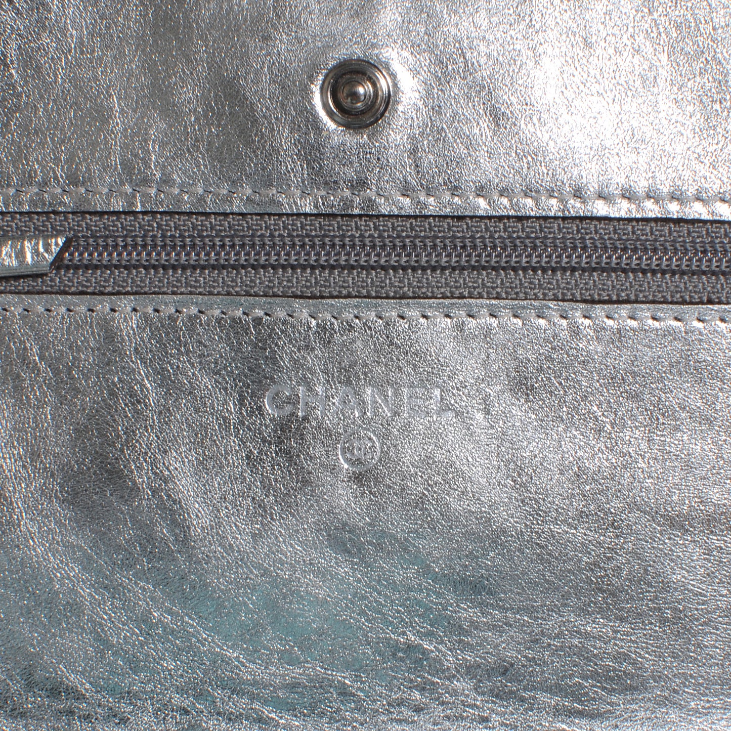 Calfskin Reissue Wallet On Chain WOC Silver