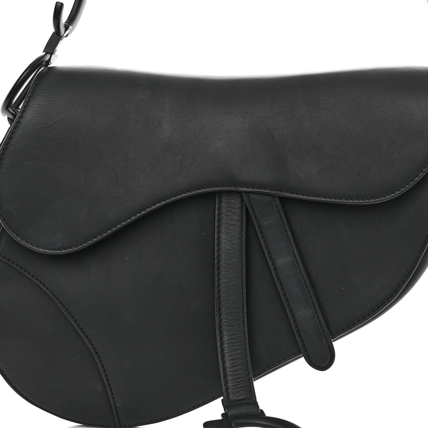 Christian Dior Ultra Matte Calfskin Saddle Bag Black 8 of 12