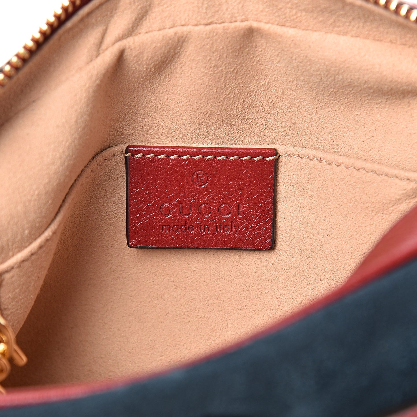 Suede Calfskin Web Mini Ophidia Shoulder Bag New Blue Romantic Cherry