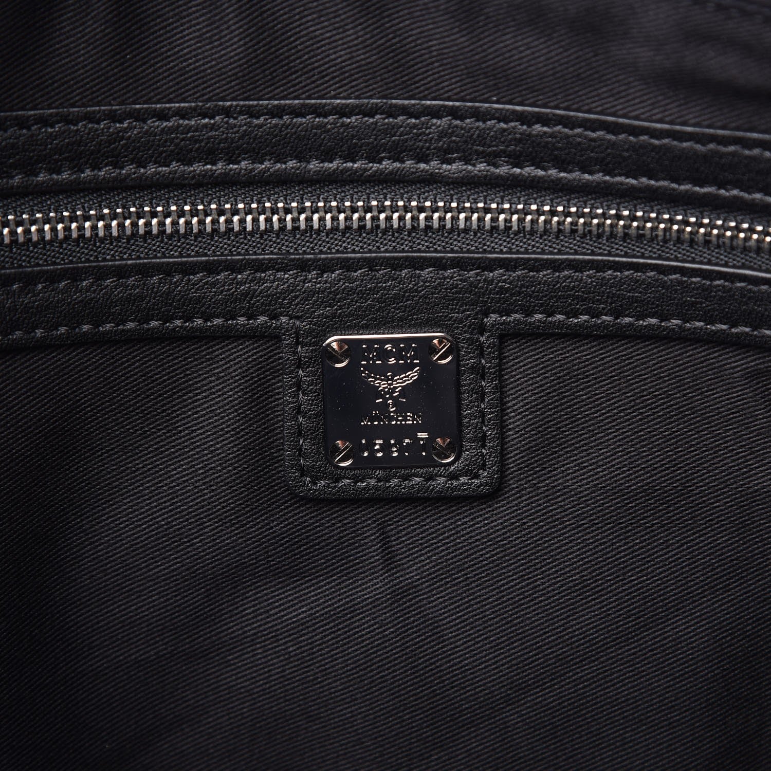 MCM Calfskin Ottomar Monogram Medium Klara Shopper Tote Black 6 of 7