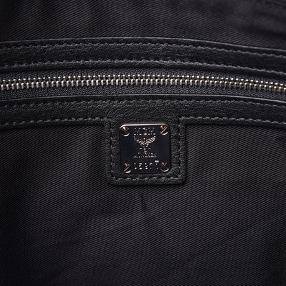 MCM Calfskin Ottomar Monogram Medium Klara Shopper Tote Black 6 of 7