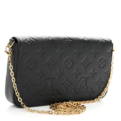 Louis Vuitton Empreinte Pochette Felicie Chain Wallet Black 3 of 10