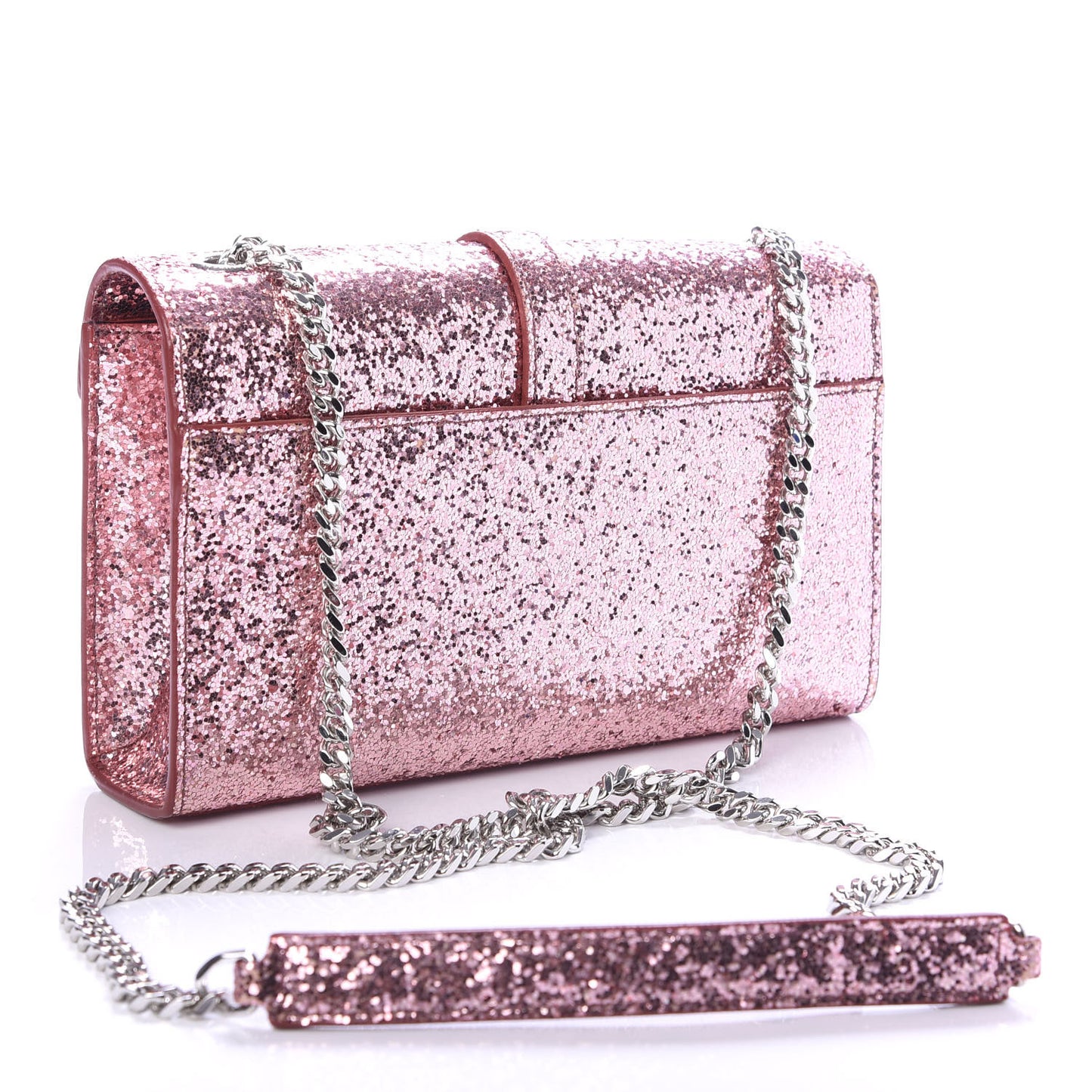 Glitter Monogram Galactica Satchel Pink
