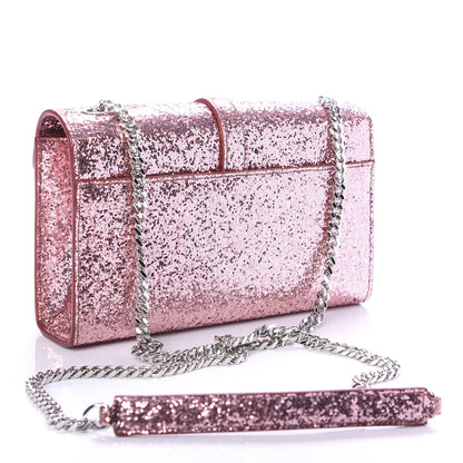 Saint Laurent Glitter Monogram Galactica Satchel Pink 2 of 8