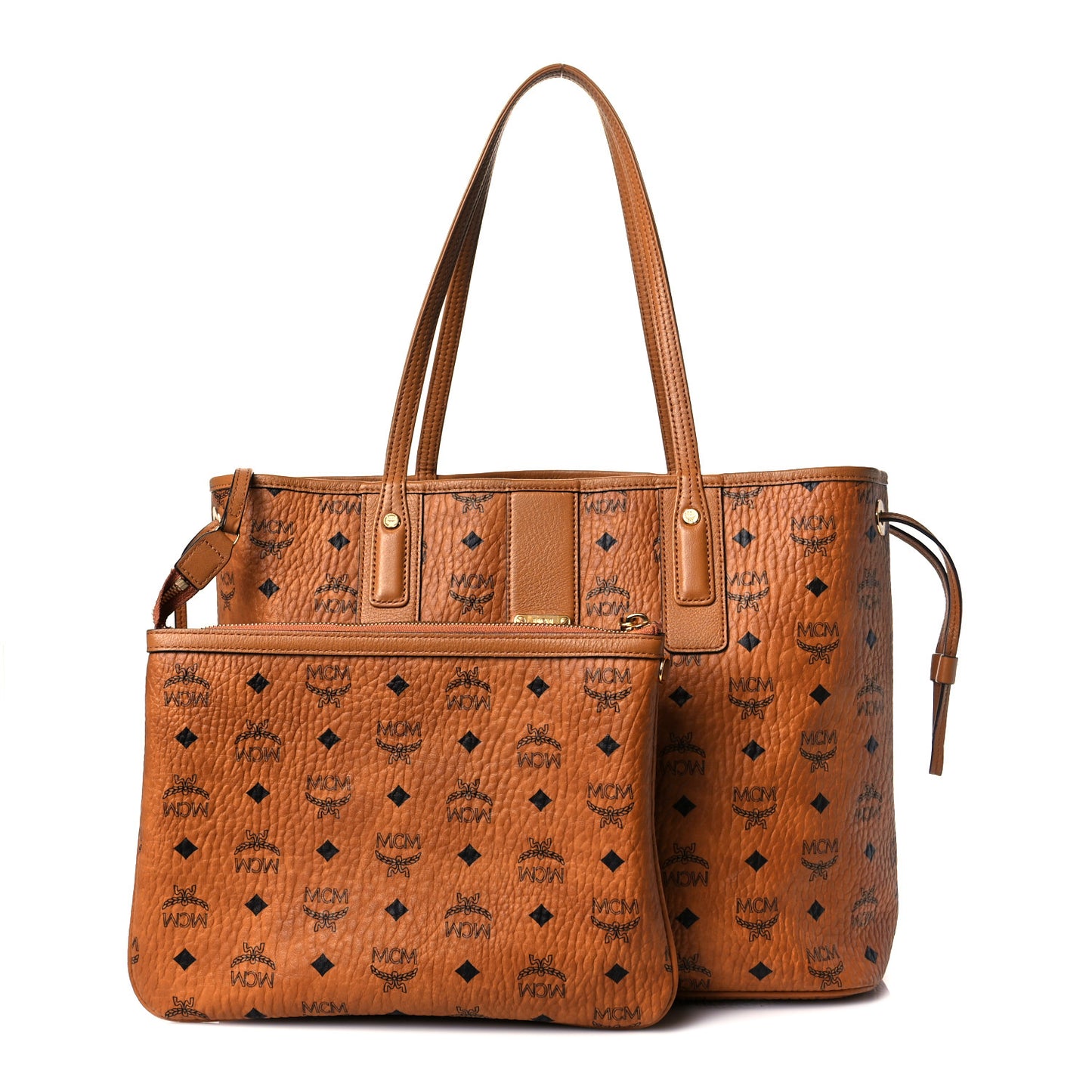 Visetos Medium Liz Reversible Shopper Tote Cognac