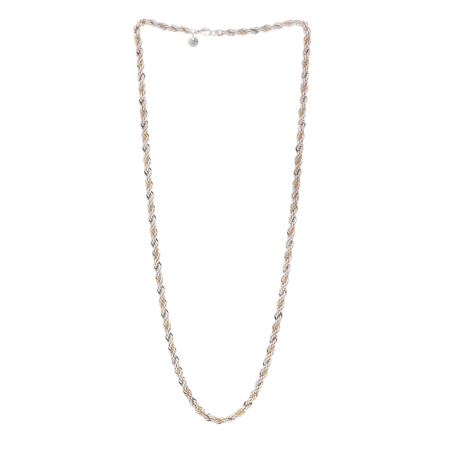 Tiffany Sterling Silver 18K Yellow Gold Rope Chain Necklace 24" 3 of 5