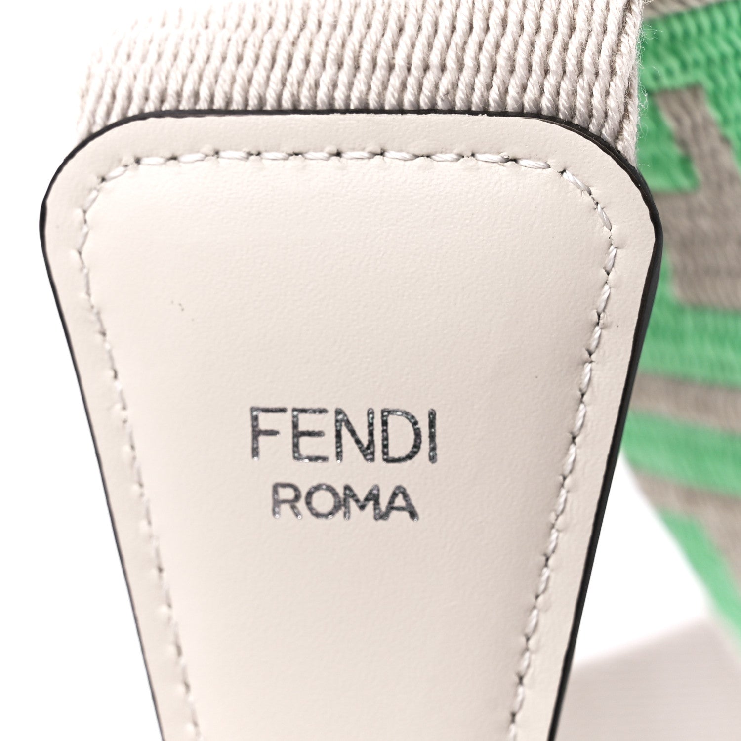 Fendi Jacquard Ribbon Vitello King FF Bi-Color Intreccio Adjustable Strap You Nuvola Edamame 6 of 6