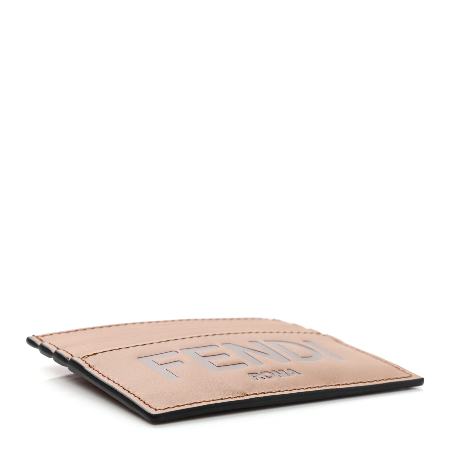 Vitello King Grace Light Logo Embossed Card Holder Cuoio Ebano