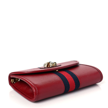 Gucci Textured Calfskin Web Mini Rajah Slim Flap Shoulder Bag Romantic Cherry 4 of 9