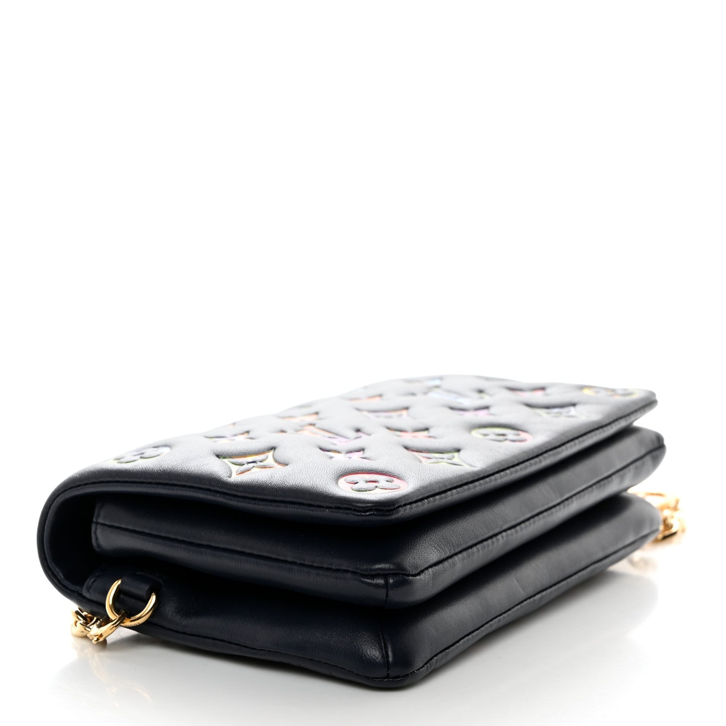Lambskin Embossed Monogram LV Garden Pochette Coussin Navy