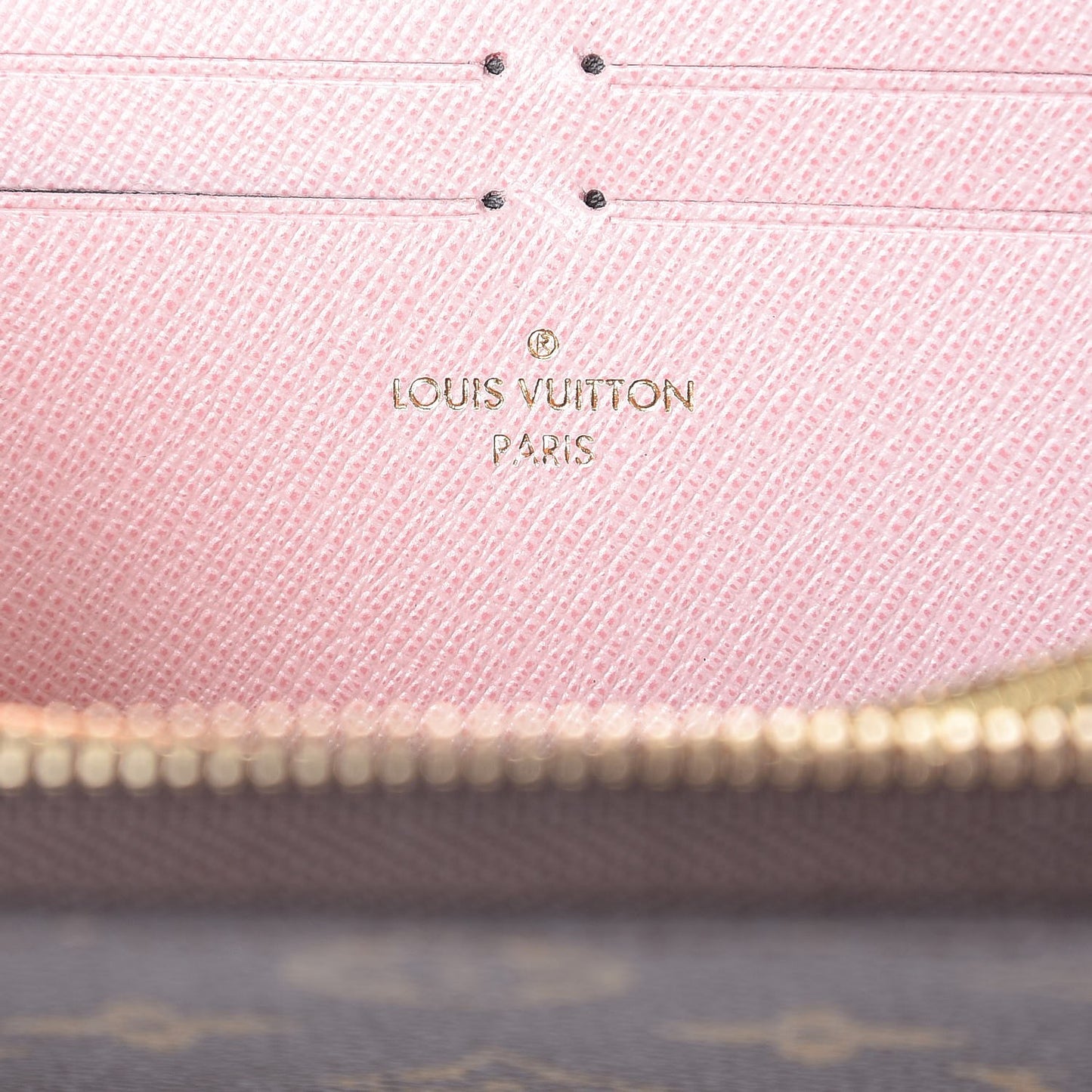 Monogram Clemence Wallet Rose Ballerine