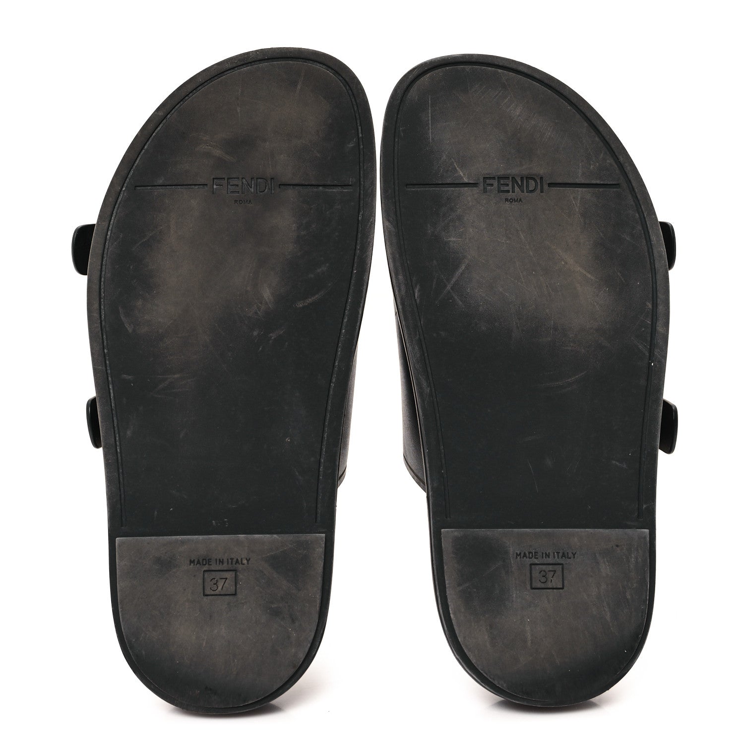 Fendi Vitello Fendi Feel Buckled Slide Sandals 37 Black 6 of 9