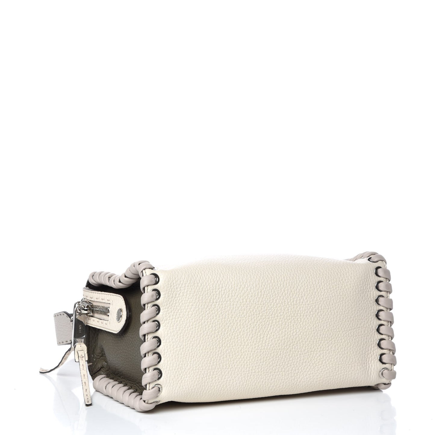 Cuoio Romano Selleria Vitello Dolce Lace Up Lei Boston Tote Camelia Milk Grigio Polvere