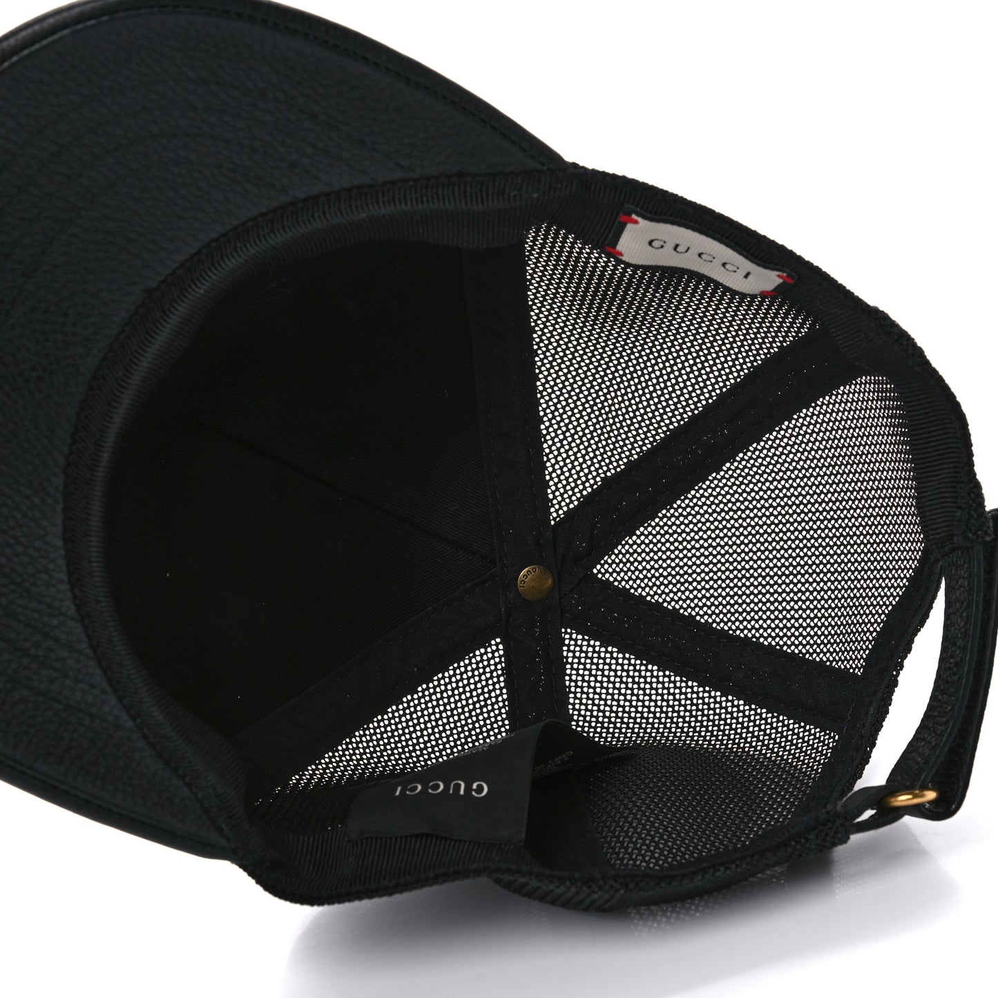 Grained Calfskin Logo Baseball Hat S 57 Black