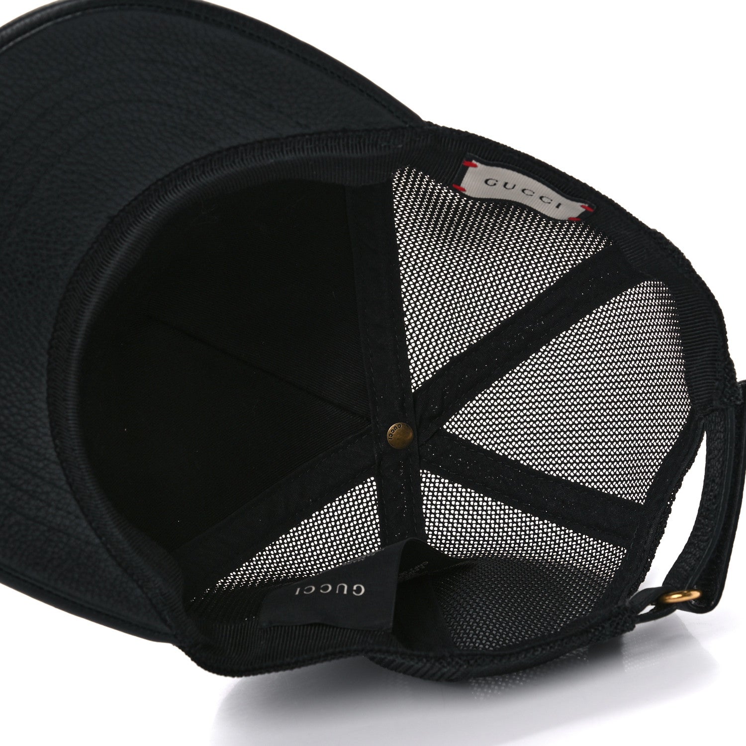 Gucci Grained Calfskin Logo Baseball Hat S 57 Black 5 of 9
